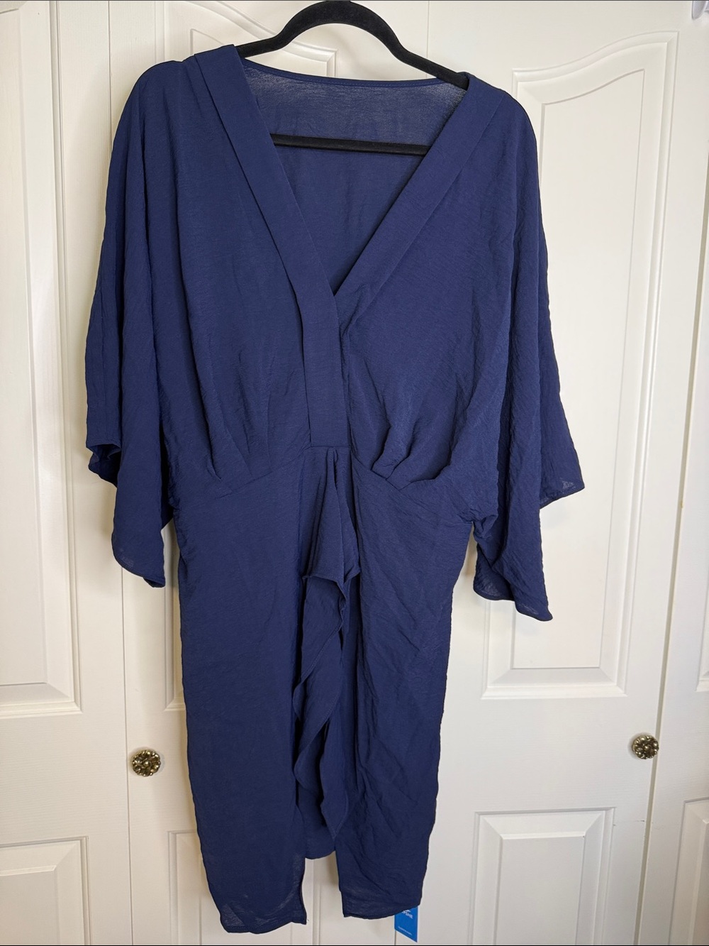 NWT Cupshe Women’s Navy Blue V-Neck Swim Coverup